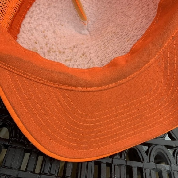 Vintage Coon Hunter Cap Neon Hunting Orange Official Hat SnapBack Trucker - Picture 6 of 7